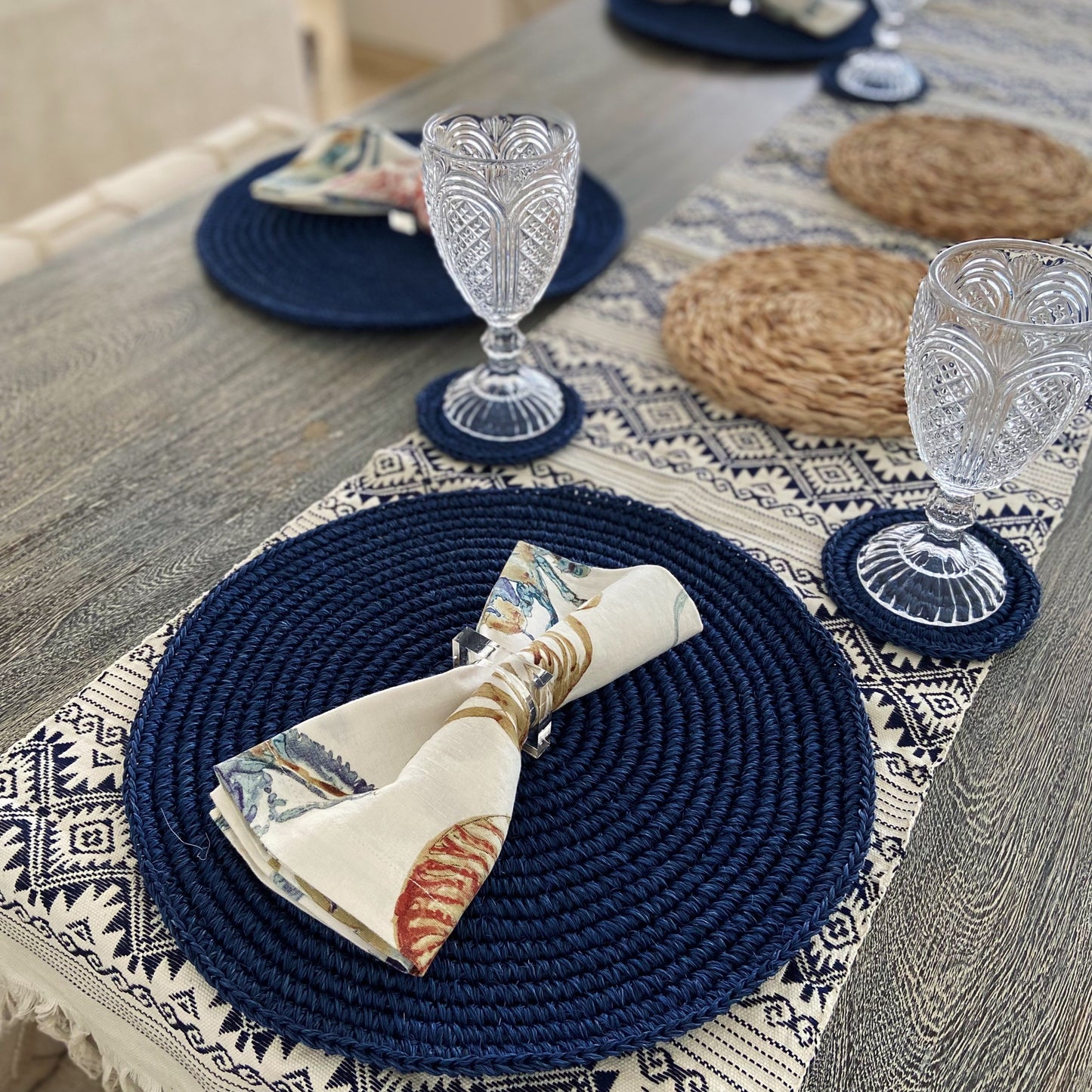 Individuales Cyra Azul x 4